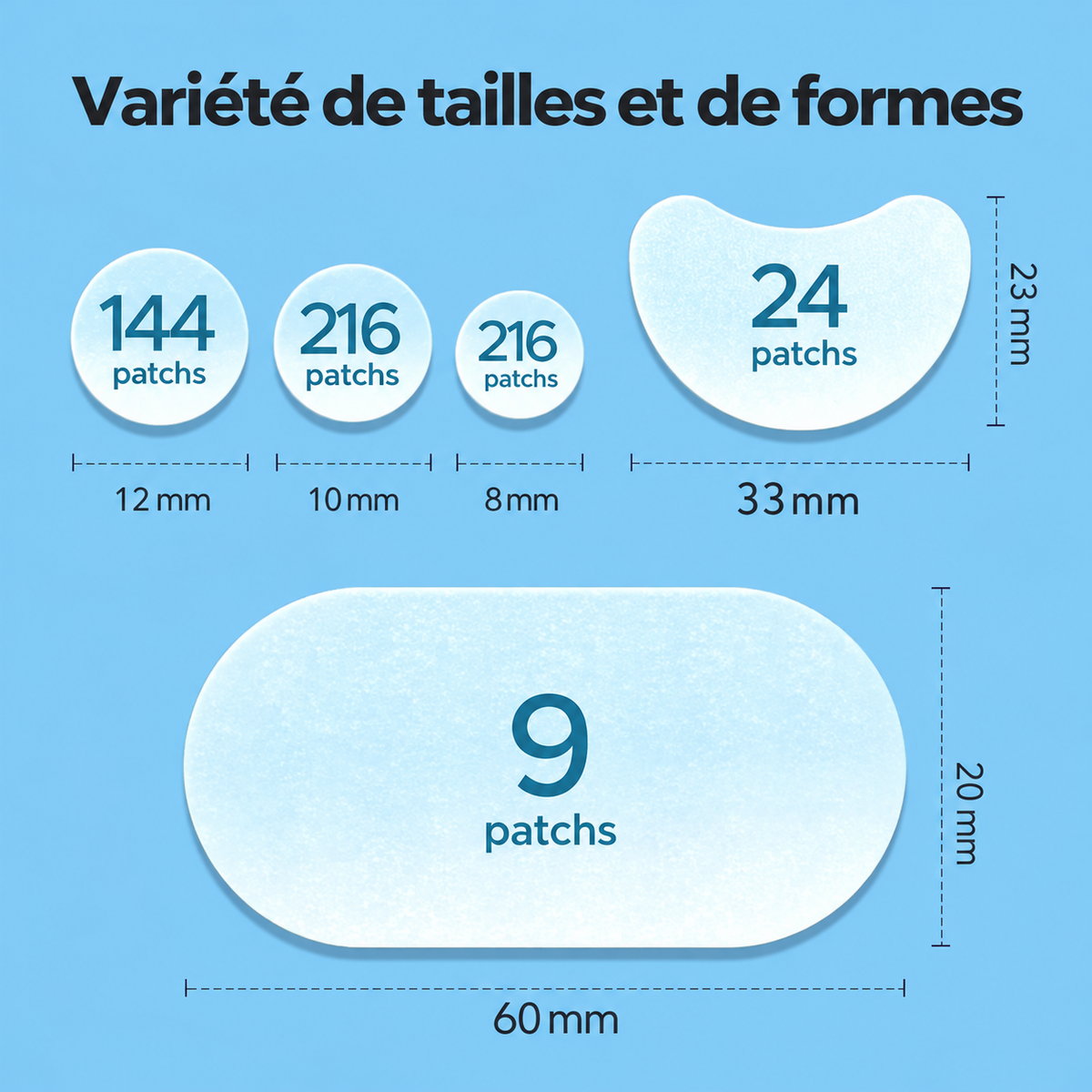 Pack de Patchs Hydrocolloïdes Anti-Boutons – 609 pièces